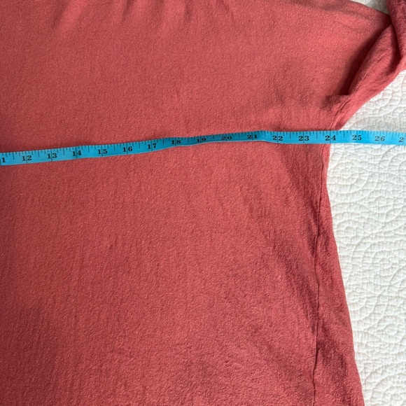 Eileen Fisher Coral Long Sleeve Top size Large Organic linen cotton Large - Picture 5 of 7